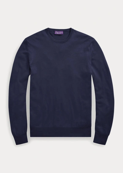 Shop Ralph Lauren Cashmere Crewneck Sweater In Classic Chairman Navy