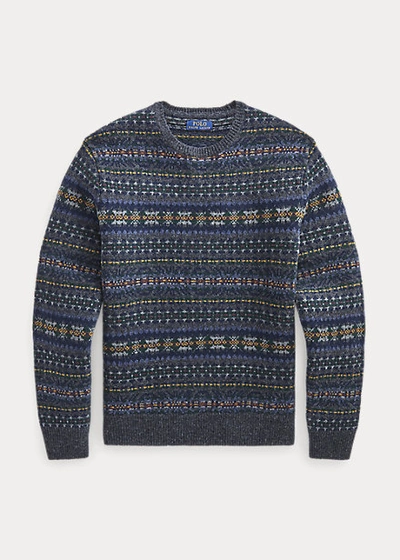 Shop Polo Ralph Lauren Fair Isle Wool Sweater In Grey Fairisle