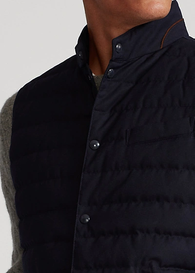 Shop Ralph Lauren Reversible Down Vest In Collection Navy