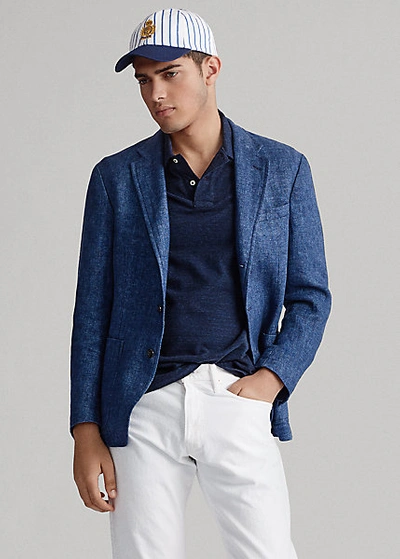 Shop Ralph Lauren Polo Soft Tailored Linen Suit Jacket In Navy