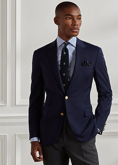 Shop Ralph Lauren Gregory Hand-tailored Wool Serge Blazer In Classic Navy