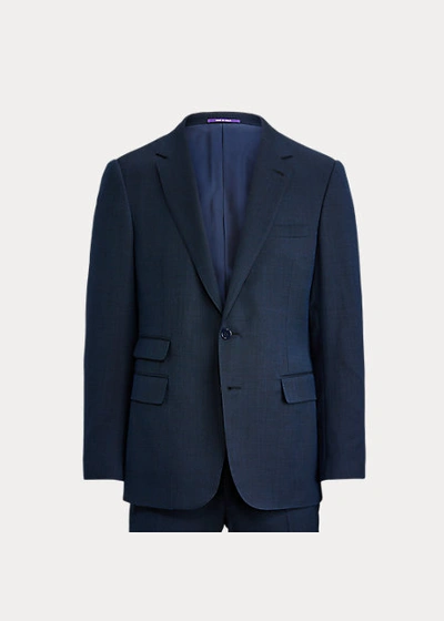 Shop Ralph Lauren Gregory Stretch Birdseye Suit In Royal And Black