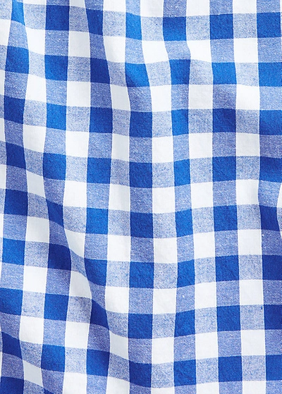 Shop Polo Ralph Lauren Gingham Poplin Camp Shirt In Blue