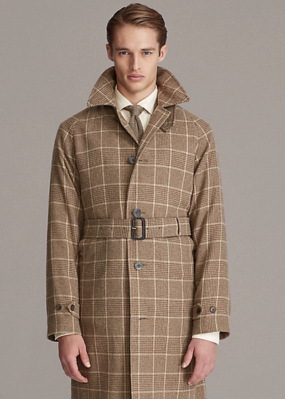 Shop Ralph Lauren Glen Plaid Cashmere Topcoat In Brown Glenplaid