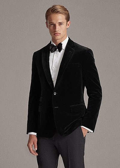 Shop Ralph Lauren Kent Velvet Dinner Jacket In Black