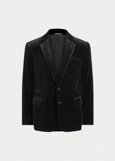 Shop Ralph Lauren Gregory Hand-tailored Velvet Jacket In Black