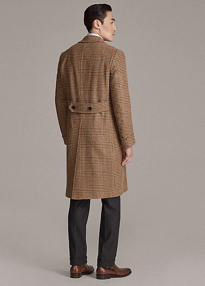 Shop Ralph Lauren Wool-blend-tweed Topcoat In Camel/brown/orange/green