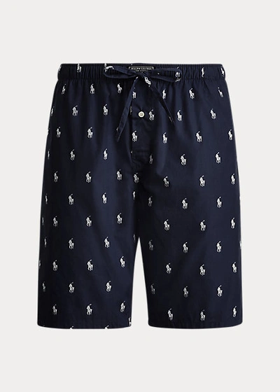 Polo Ralph Lauren Allover Pony Pajama Short In Blue