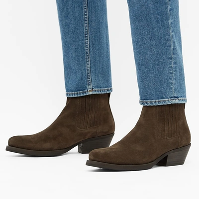 Shop Our Legacy Suede Cuban Boot In Brown
