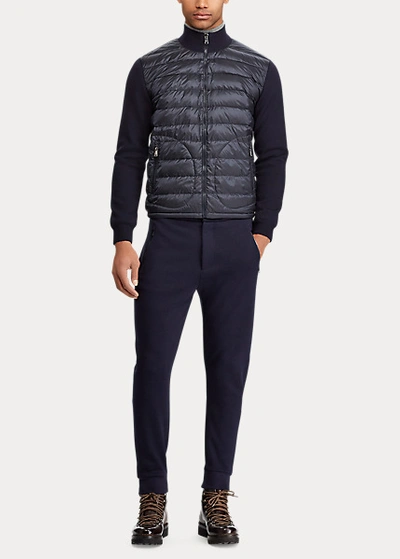 Shop Ralph Lauren Hybrid Full-zip Sweater In Polo Black