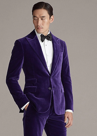 Shop Ralph Lauren Kent Velvet Dinner Jacket In Classic Purple