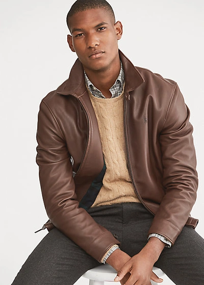 Ralph Lauren Lambskin Leather Jacket In Polo Black | ModeSens
