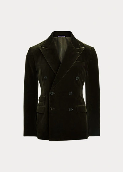 Shop Ralph Lauren Kent Velvet Dinner Jacket In Olive