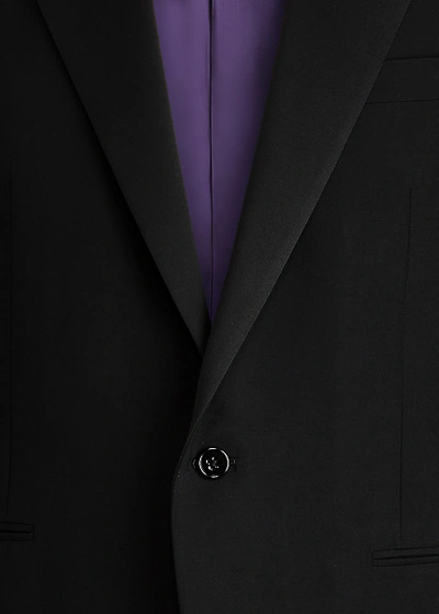 Shop Ralph Lauren Gregory Hand-tailored Wool Peak Tuxedo In Black