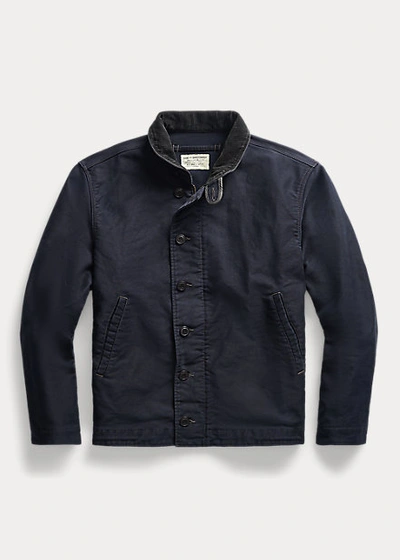 Double Rl Jungle Cloth Deck Jacket In Dark Navy