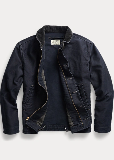 Double Rl Jungle Cloth Deck Jacket In Dark Navy
