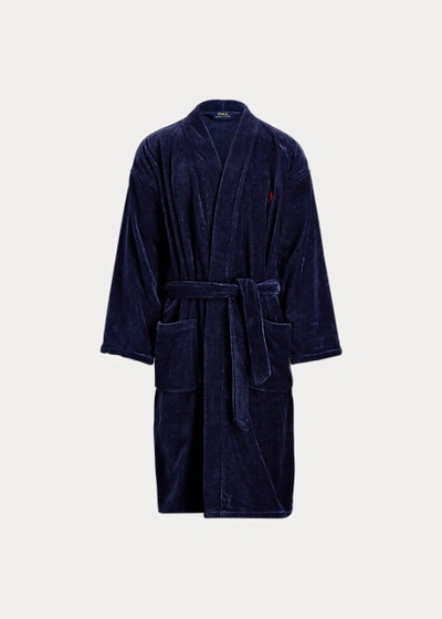 Polo Ralph Lauren Polo Pony-embroidered Robe In Navy