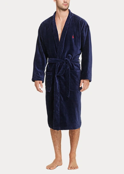 Polo Ralph Lauren Polo Pony-embroidered Robe In Navy
