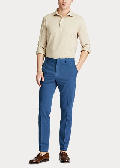 Shop Ralph Lauren Garment-dyed Stretch Chino Suit Trouser In Bright Navy