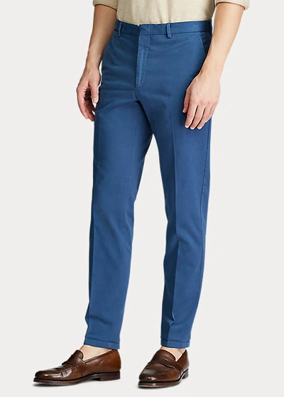 Shop Ralph Lauren Garment-dyed Stretch Chino Suit Trouser In Bright Navy