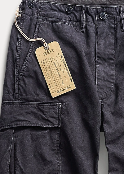 Double Rl Canvas Surplus Cargo Pant In Black