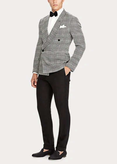 Shop Ralph Lauren Handmade Plaid Dinner Jacket In Black/white