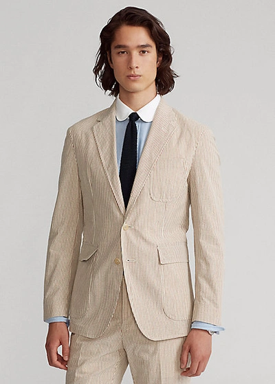 Ralph Lauren Polo Soft Seersucker Suit Jacket In Light Brown/cream |  ModeSens