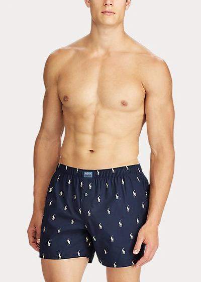 Polo Ralph Lauren Allover Pony Boxer In Black