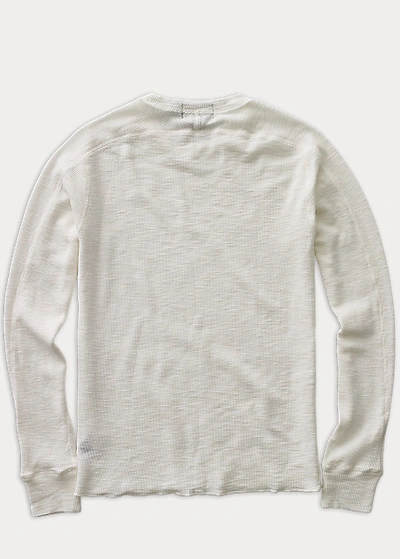 Double Rl Textured Crewneck In Paper White