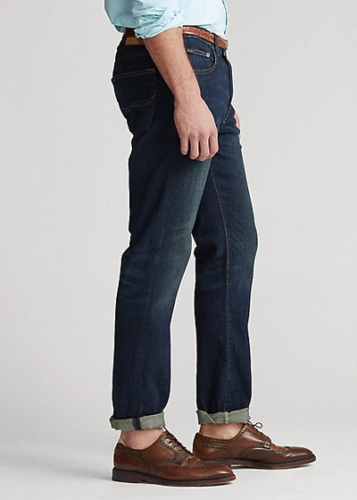 Shop Polo Ralph Lauren Hampton Relaxed Straight Stretch Jean In Medium Indigo