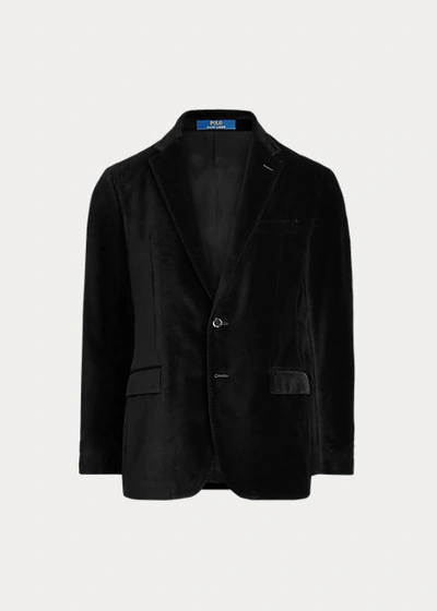 Shop Ralph Lauren Polo Soft Tailored Velvet Jacket In Black