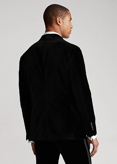 Shop Ralph Lauren Polo Soft Tailored Velvet Jacket In Black