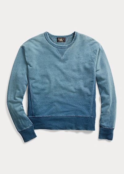 Double Rl Indigo French Terry Sweatshirt In Washed Blue Indigo
