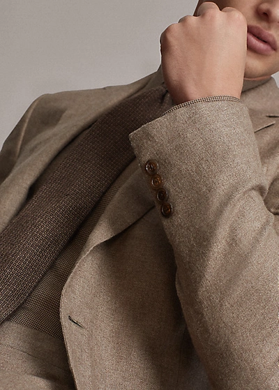 Shop Ralph Lauren Kent Handmade Twill Sport Coat In Taupe Melange