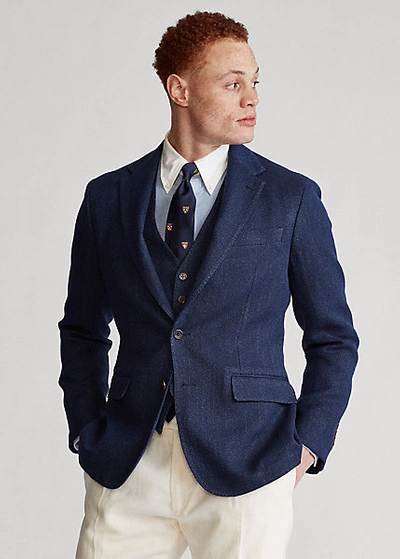 Ralph Lauren Polo Soft Herringbone Sport Coat In Navy/blue | ModeSens