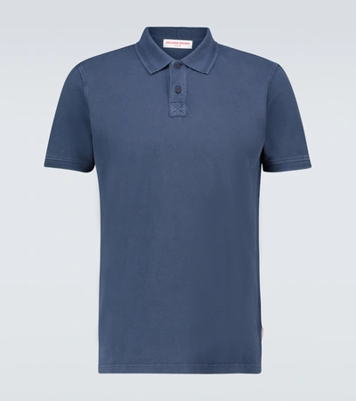 Shop Orlebar Brown Jarrett Washed Polo Shirt In Blue