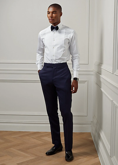Shop Ralph Lauren Piqué-bib French Cuff Tuxedo Shirt In White
