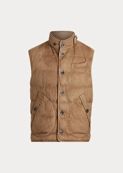 Shop Ralph Lauren Mardell Reversible Vest In Porcini