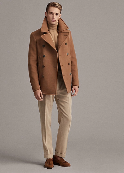 Shop Ralph Lauren Fullerton Wool-cashmere Peacoat In Classic Chairman Navy
