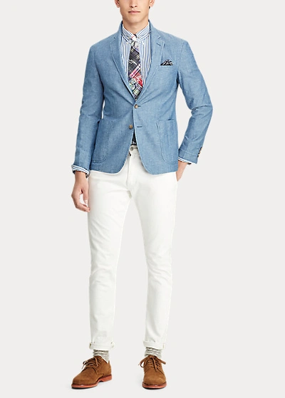 Shop Ralph Lauren Polo Soft Tailored Chambray Suit Jacket