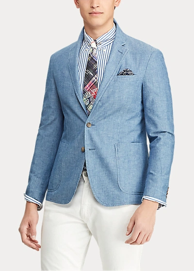 Shop Ralph Lauren Polo Soft Tailored Chambray Suit Jacket