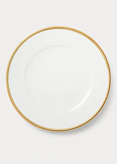 Shop Ralph Lauren Wilshire Dinner Plate In Gold/white