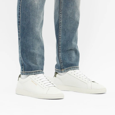 Shop Saint Laurent Andy Perforated Low Top Sneaker In White