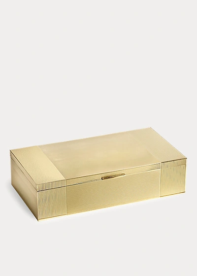 Shop Ralph Lauren Luke Brass-plated Box In Gold