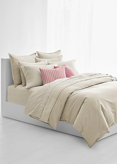 Shop Ralph Lauren Graydon Mélange Duvet Cover In Fog