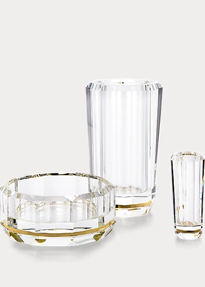 Shop Ralph Lauren Leigh Crystal Vase In Clear,brass