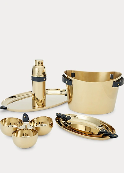Shop Ralph Lauren Wyatt Cocktail Shaker In Navy / Gold