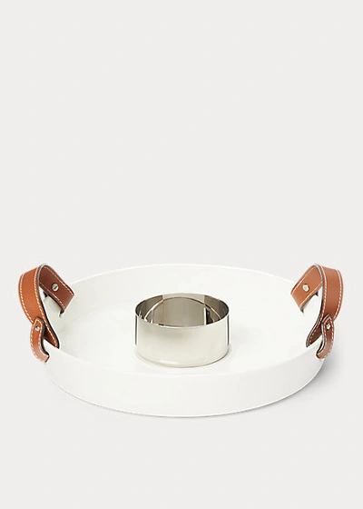 Shop Ralph Lauren Wyatt Serving Tray With Bowl In Saddle Multi