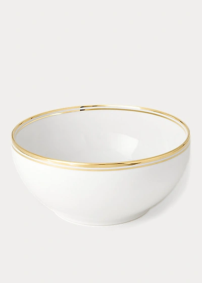 Shop Ralph Lauren Wilshire Serving Bowl In Gold/white
