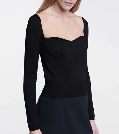 Shop Dolce & Gabbana Sweetheart-neck Sweater In Black